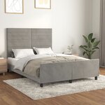 vidaXL Cadre de lit avec tête de lit Gris clair 140x200 cm