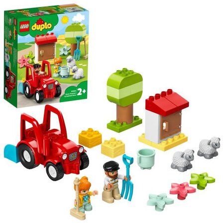 Lego 10950 duplo town le tracteur et les animaux jouet avec figurine du  mouton pour enfant de 2 ans et + - La Poste