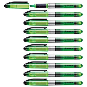 Surligneur NAVIGATOR de poche Pointe Biseautée vert x 10 STABILO