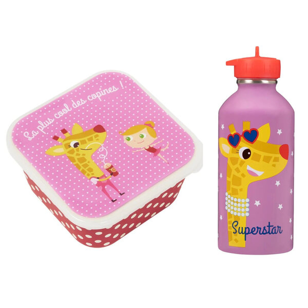 Boîte à goûter + Gourde Enfant - Girafe