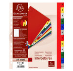 Intercalaires Imprimés Numériques Polypropylène 12/100e - 12 Positions - A4 Maxi - Assorties Vives - X 20 - Exacompta