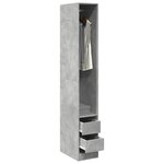 vidaXL Garde-robe gris béton 30x50x200 cm bois d'ingénierie