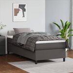 vidaXL Sommier à lattes de lit avec matelas Gris 100x200 cm Similicuir