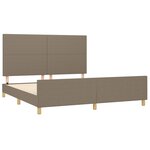 vidaXL Cadre de lit avec tête de lit Taupe 160x200 cm Tissu