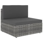 vidaXL Salon de jardin 8 Pièces Résine tressée Gris
