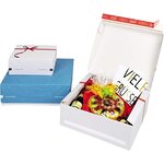 Boîte cadeau blanche  noeud rouge  dimensions externes: 250 x 177 x 96 mm x 20 colompac