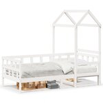 vidaXL Lit de jour avec toit blanc 90x190 cm bois de pin massif