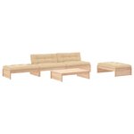 vidaXL Salon de jardin 5 Pièces avec coussins bois massif