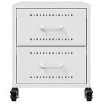 vidaXL Tables de chevet 2 Pièces blanc 36x39x43 5 cm acier