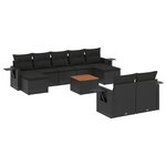 vidaXL Salon de jardin 10 Pièces avec coussins noir résine tressée