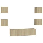 vidaXL Ensemble de meubles TV 6 Pièces Chêne sonoma Bois d'ingénierie