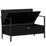 vidaXL Banc de Jardin à 2 Places avec Coussins Noir Résine Tressée