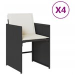 vidaXL Chaises de jardin lot de 4 avec coussins noir résine tressée