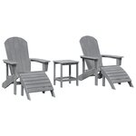 Ensemble de Salon de Jardin 3 Pièces vidaXL Gris Clair HDPE