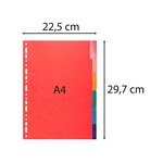 Intercalaires Carte Lustrée 225g Avec Onglets Renforcés - 6 Positions - A4 - Couleurs Assorties - X 25 - Exacompta