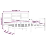 vidaXL Cadre de lit Marron miel Bois de pin massif 200x200 cm