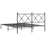 vidaXL Cadre de lit métal avec tête de lit noir 150x200 cm