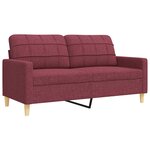 vidaXL Ensemble de canapés 2 Pièces rouge bordeaux tissu