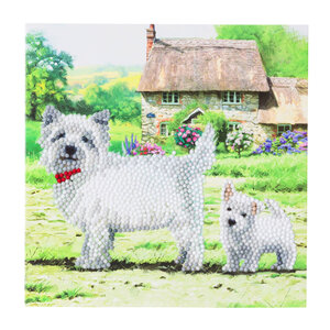 Kit carte broderie diamant 18x18cm Westie
