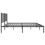 vidaXL Cadre de lit métal avec tête de lit noir 140x200 cm