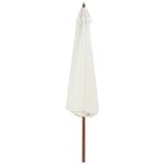 vidaXL Parasol d'extérieur avec mât en bois 350 cm Blanc sable