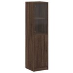 vidaXL Buffet avec porte en verre chêne marron 35x37x142 cm