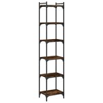 vidaXL Bibliothèque 6 niveaux chêne fumé 40x30x188cm bois d'ingénierie