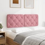 vidaXL Coussin de tête de lit rose 140 cm velours