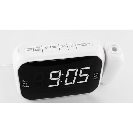 INOVALLEY RP211W Radio réveil projecteur - Led blanche - Radio FM PLLdouble  alarme - Blanc - La Poste