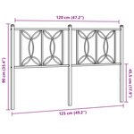 vidaXL Tête de lit métal noir 120 cm
