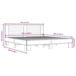 vidaXL Cadre de lit chêne sonoma 180x200 cm bois d'ingénierie et métal
