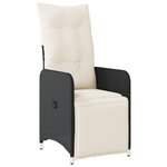 vidaXL Ensemble de bistro de jardin 7 Pièces coussins noir poly rotin