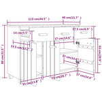vidaXL Buffet MOLDE Blanc 113x40x80 cm Bois massif de pin