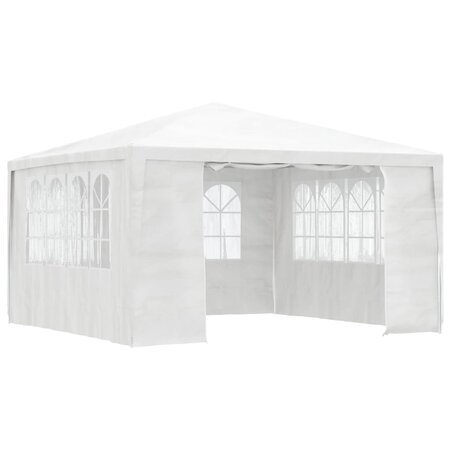 vidaXL Tente de réception avec parois latérales 4x4 m Blanc 90 g/m²