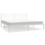 vidaXL Cadre de lit métal avec tête de lit blanc 200x200 cm