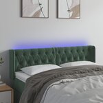 vidaXL Tête de lit à LED Vert foncé 163x16x78/88 cm Velours