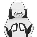 vidaXL Chaise de jeu de massage Blanc et noir Similicuir