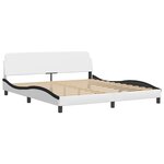 vidaXL Lit avec matelas blanc et noir 180x200 cm similicuir