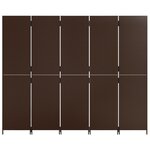 vidaXL Cloison de séparation 5 panneaux marron résine tressée