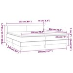 vidaXL Sommier à lattes de lit avec matelas Noir 200x200 cm Tissu