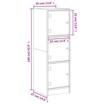 vidaXL Buffet avec portes en verre sonoma gris 35x37x109 cm