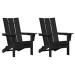 Chaises Adirondack pliables vidaXL 2 Pièces Noir 74 5x80 5x90 cm HDPE