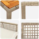 vidaXL Ensemble de salle à manger de jardin 7 pièces avec coussins Beige Poly Rotin