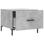 vidaXL Table basse gris béton 50x50x40 cm bois d'ingénierie