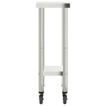 vidaXL Table de travail de cuisine avec roues 55x30x85 cm inox