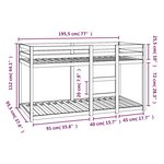 vidaXL Lit superposé Blanc 90x190 cm Bois de pin massif