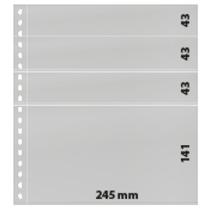 Feuilles de classement Omnia Lindner à 4 bandes pour timbres blocs enveloppes. Fond - Blanc
