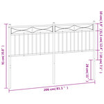 vidaXL Tête de lit métal blanc 200 cm
