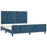 vidaXL Cadre de lit avec tête de lit Bleu foncé 180x200 cm Velours