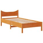 vidaXL Cadre de lit avec tête de lit cire marron 75x190 cm bois de pin